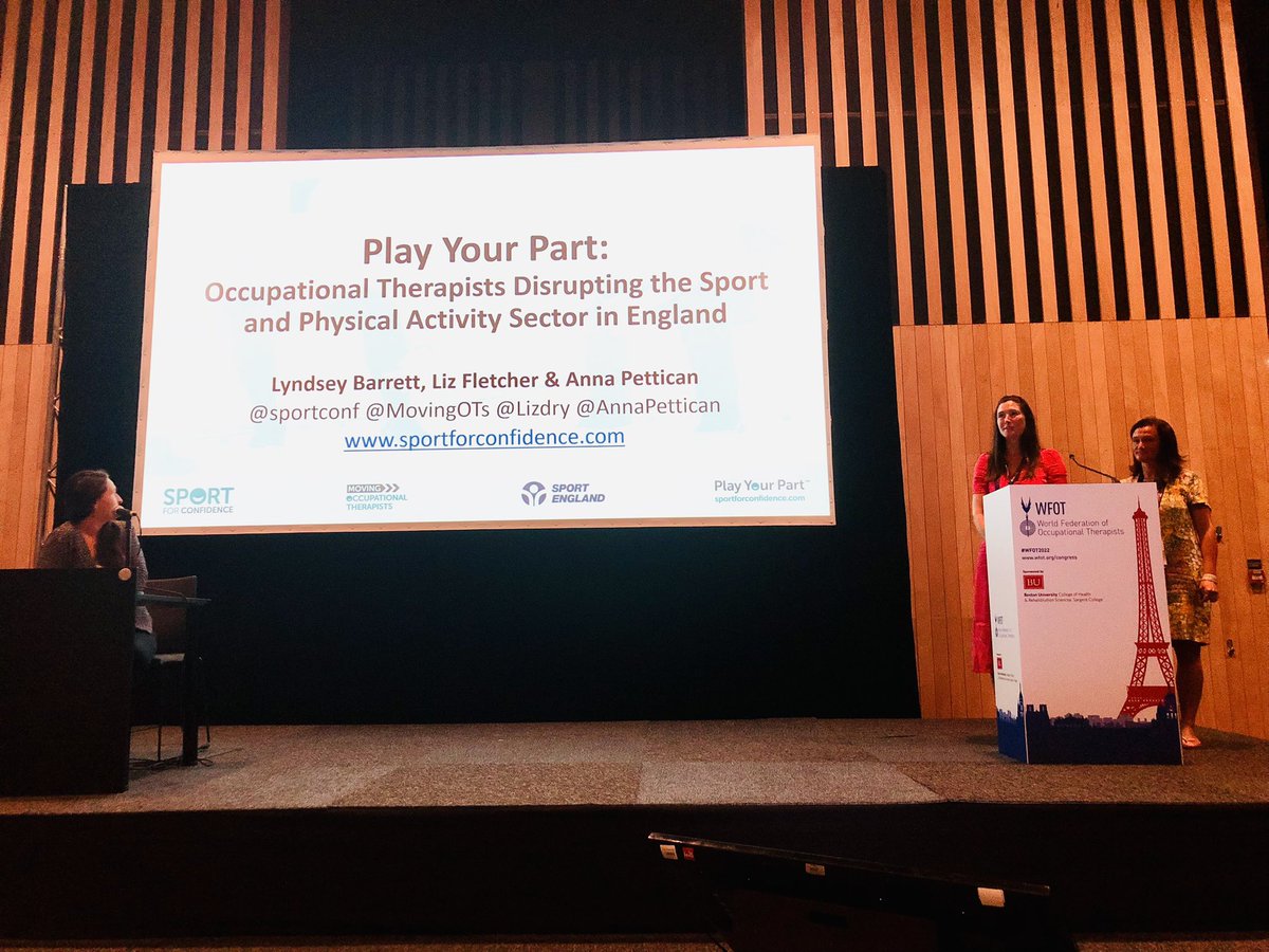 .@sportforconf #OccupationalTherapists @lizdry and @AnnaPettican introducing the @Sport_England funded Play Your Part project @thewfot #WFOT2022 - #OccupationalREvolution within the UK sports sector @MovingOTs @UoE_OT