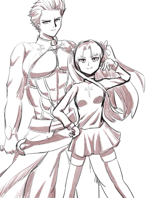 らくがき 凛とアーチャー 