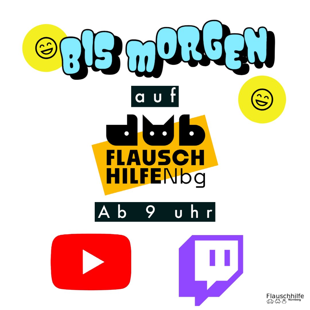 Flauschhilfe's tweet photo. Morgen ist es soweit: ab 9 Uhr auf #Youtube und #Twitch reinschalten auf #Flauschhilfe. 
Habt eine schönen #Tag, wir #sehen uns #morgen. https://t.co/XuSoU5tEga