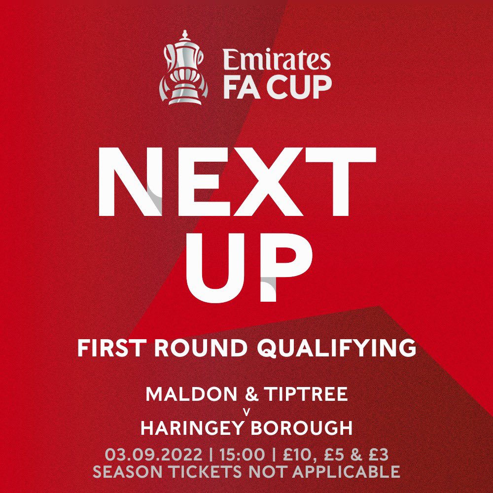 🔜 The <a href="/EmiratesFACup/">Emirates FA Cup</a> returns.

<a href="/HaringeyBoroFC/">Haringey Borough</a> visit Park Drive on Saturday. The boys need your support now more than ever.

#Jammers 🍓#MALHAR
