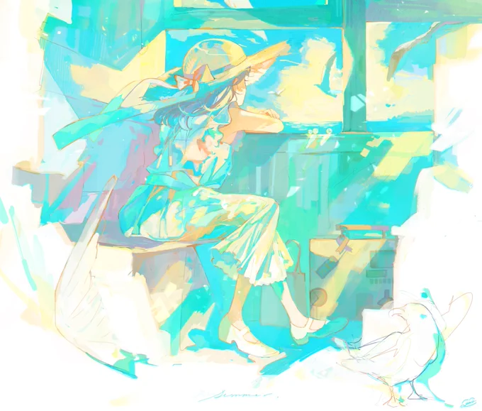 #今月描いた絵を晒そう 夏を描いた  