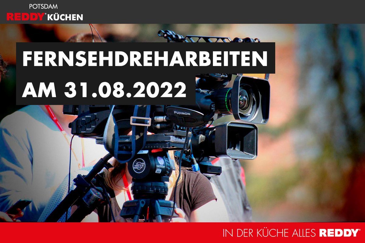 REDDY_Potsdam's tweet photo. 📣 Liebe Kunden und Freunde, 
heute am 31.08.2022 haben sind wir bis zum frühen Nachmittag wegen Dreharbeiten möglicherweise etwas eingeschränkt zu erreichen. 🔔

#reddyküchen #inderkücheallesreddy #fernesehen #mdr #Küche #Küchenplanung #Küchenstudio #wirsindküche https://t.co/qe59zJbajy