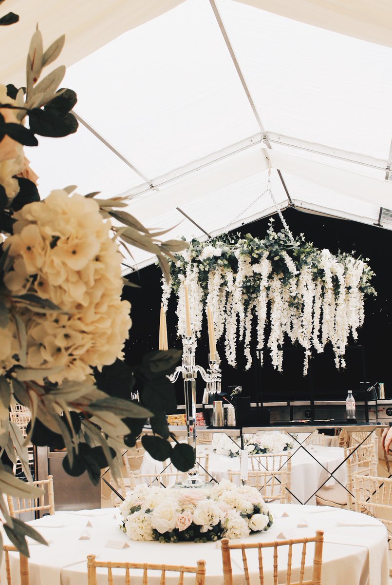 ImagineStyling's tweet photo. I'm sure you already know that we are big fans of a greenery chandelier and this one that we created earlier in the Summer with the addition of wisteria is no exception 😍 https://t.co/LvCSSYaQy7