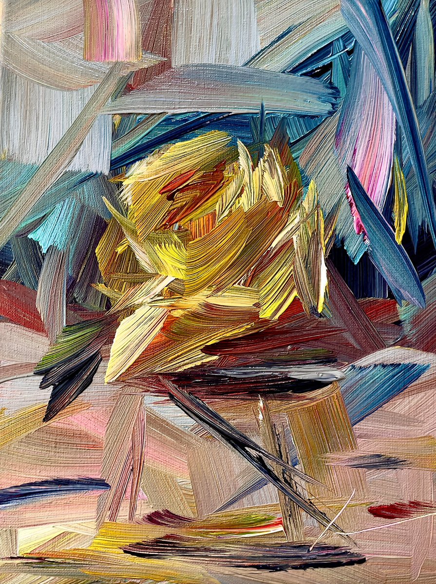 vera_kober_art's tweet photo. My painting of abstract yellow rose. https://t.co/4tuyXjVJgw