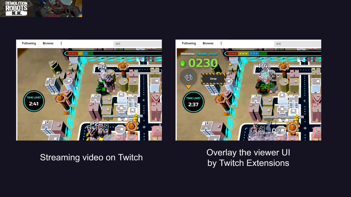 drkk_hq's tweet photo. Last week our title are themed in a session on Dev conference CEDEC in Japan. This speech explaining how connect Twitch viewers and streamers with game-tech, using Twich Extensions.

https://t.co/KgmHmJZoI9 https://t.co/Rj8WZCRYLm