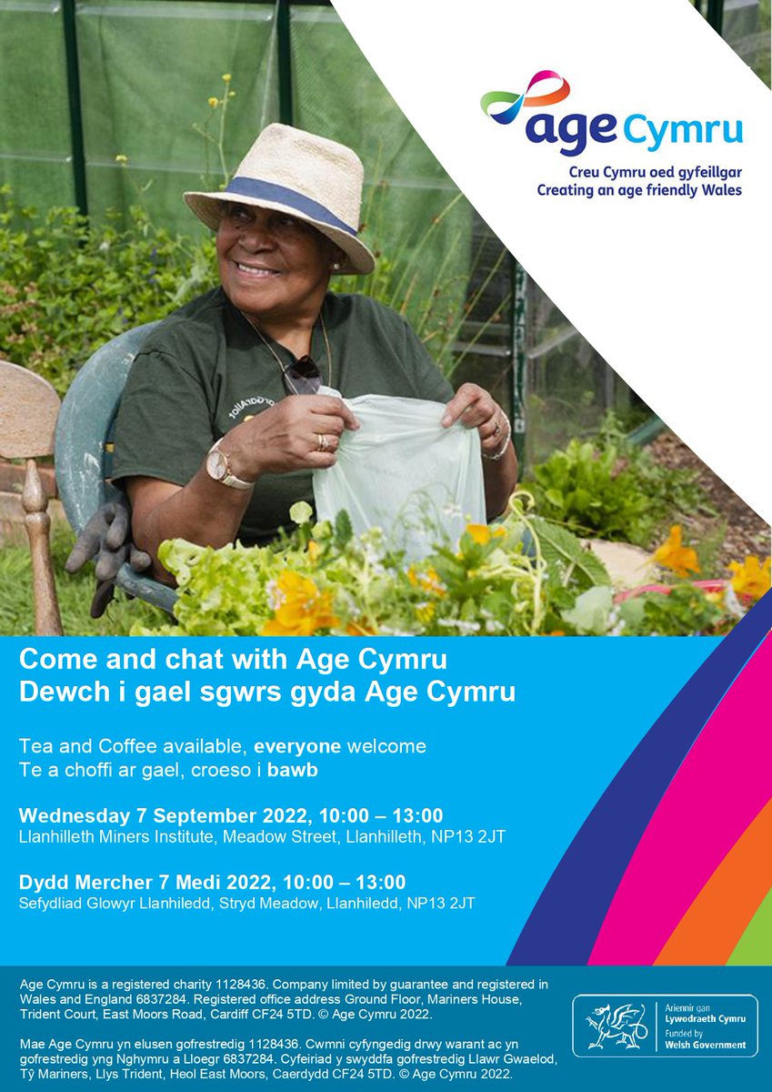 AgeCymru's tweet photo. 👉A week until our event in Llanhilleth!

Age Cymru are going to be in Llanhilleth Miners Institute, Wednesday 7th September from 10:00-13:00.

There's a warm welcome for anyone to come along to chat about the issues that matter to them, and to learn more about our services🗣️☕️ https://t.co/J9L7CgRjMP