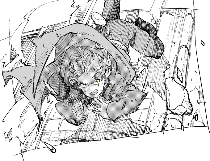 モノクロ。 #今月描いた絵を晒そう 