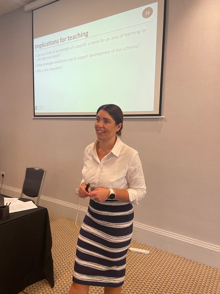 SwindonWiltTSH's tweet photo. Our amazing lead partner @V__Stevens talking to our ECTs about long term memory and schemas

@SchoolRidgeway @WhiteHorseFed https://t.co/f57mSScZEM