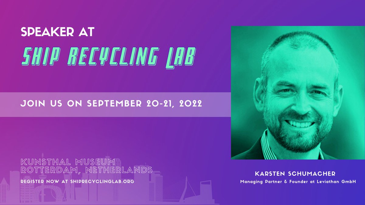 ShipRecLab's tweet photo. 🚨@ShipRecGER will also join the #SRLab as a speaker!
Karsten is a naval architect, ocean engineer, founder and managing partner of @LeviathanSR.
♻️🚢Don't miss the opportunity to learn more about @LeviathanSR, the first emissions-free ship recycling company, during the #SRLab. https://t.co/0seIbY2kTr