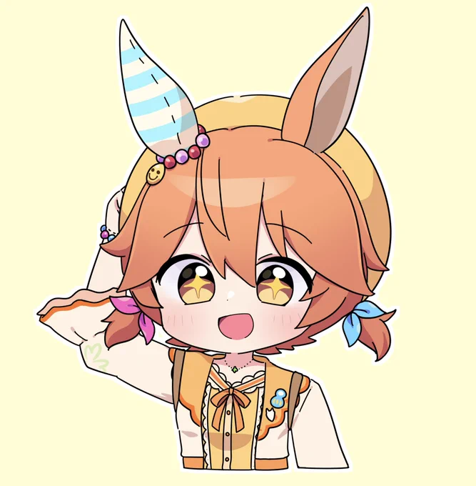 チケゾーの新衣装見て、フクキタルはふたつ結びも可愛いんじゃないかなと思いました!#ウマ娘プリティーダービー 