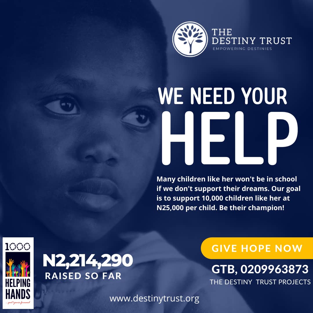 TheDestinyTrust's tweet photo. We need your help here! Millions of children like Esther will continue to roam the streets without hope as schools resume. If you donate, we can support 10,000 children to go to school. Only 88 of them have been helped. Give: GTB,  0209963873, The Destiny Trust #1000HelpingHands https://t.co/xVzDjqOBkn