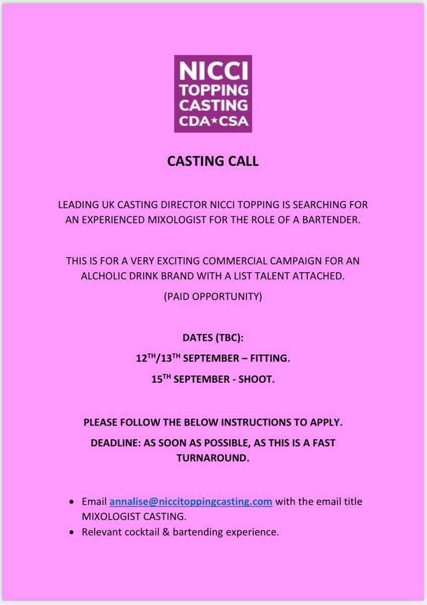 Nicci Topping Casting CSA CDA (@niccitopping) on Twitter photo 