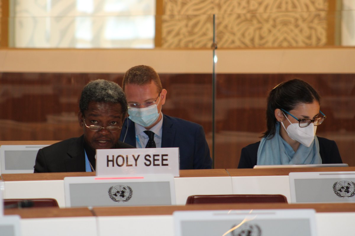 ISUCCM's tweet photo. The #HolySee urges the #CCM community to look at the humanity of #clustermunition #victims. #IntlCoop in terms of #VA demonstrates the fraternity of the international community. The HolySee reminds that #victims need to be central to the work of the Convention.@HolySeeUN https://t.co/WGbHtPPLlh