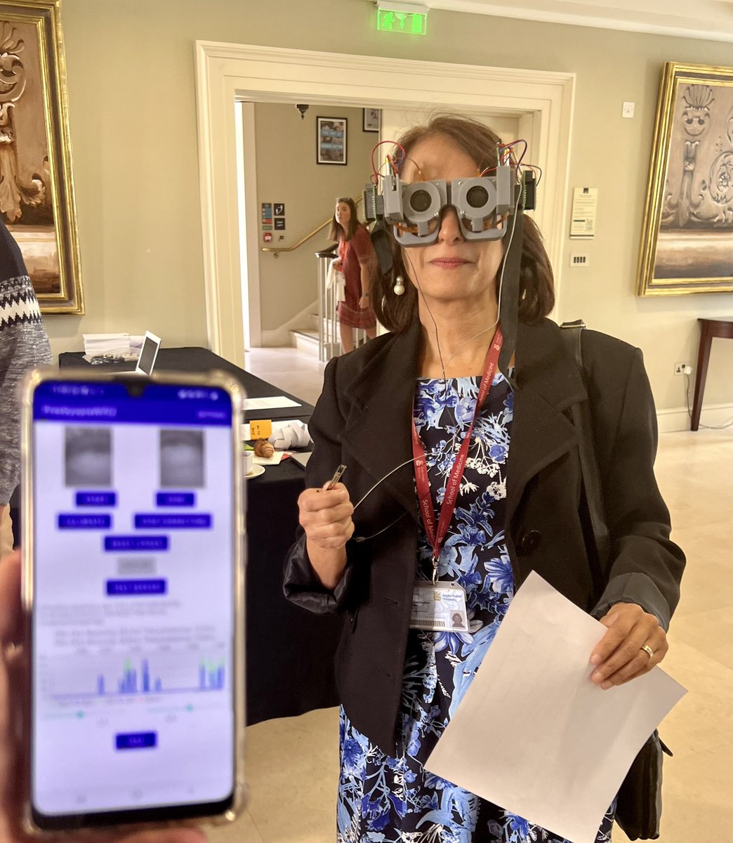pablo_artal's tweet photo. Ooh! 
Some vision scientists are testing our unique smart spectacles for automatic correction of presbyopia in @downingcollege Cambridge 

Now with a wireless version!
@lo_um @umu @mompes 
@CaixaResearch 
@AgEInves 
@aberron https://t.co/949F1h1RNx