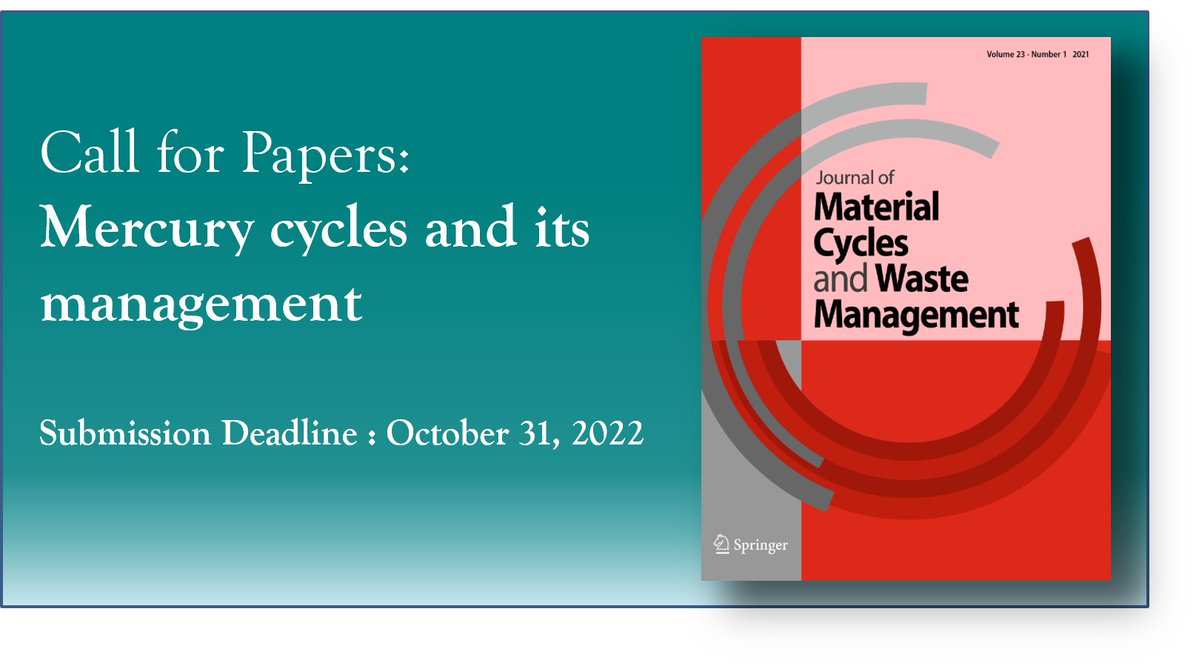 Springer Japan on Twitter "Call for Papers on "Mercury cycles and its