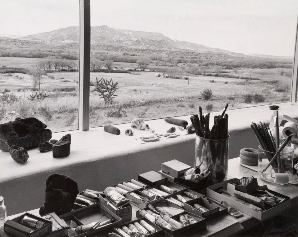 View from the studio window of Georgia O'Keeffe, 1960 by photographer Laura Gilpin #WomensArt