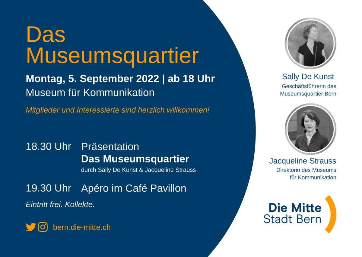 Was hat es mit diesem Museumsquartier in Bern auf sich? 
Herzliche Einladung zum Herbstanlass von Die <a href="/MitteStadtBern/">Die Mitte Stadt Bern</a> 
📅 5. September, ab 18 Uhr
📍@mfk_bern
Alle sind herzlich willkommen!
#kulturbern #Politik