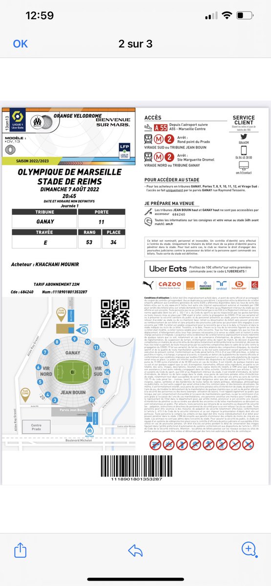 CM1349's tweet photo. Toujours 2 place à vendre / petit tarif contactez pv  #MercatOM #VenteOM #OMCF63 https://t.co/0SpeM7c4WT