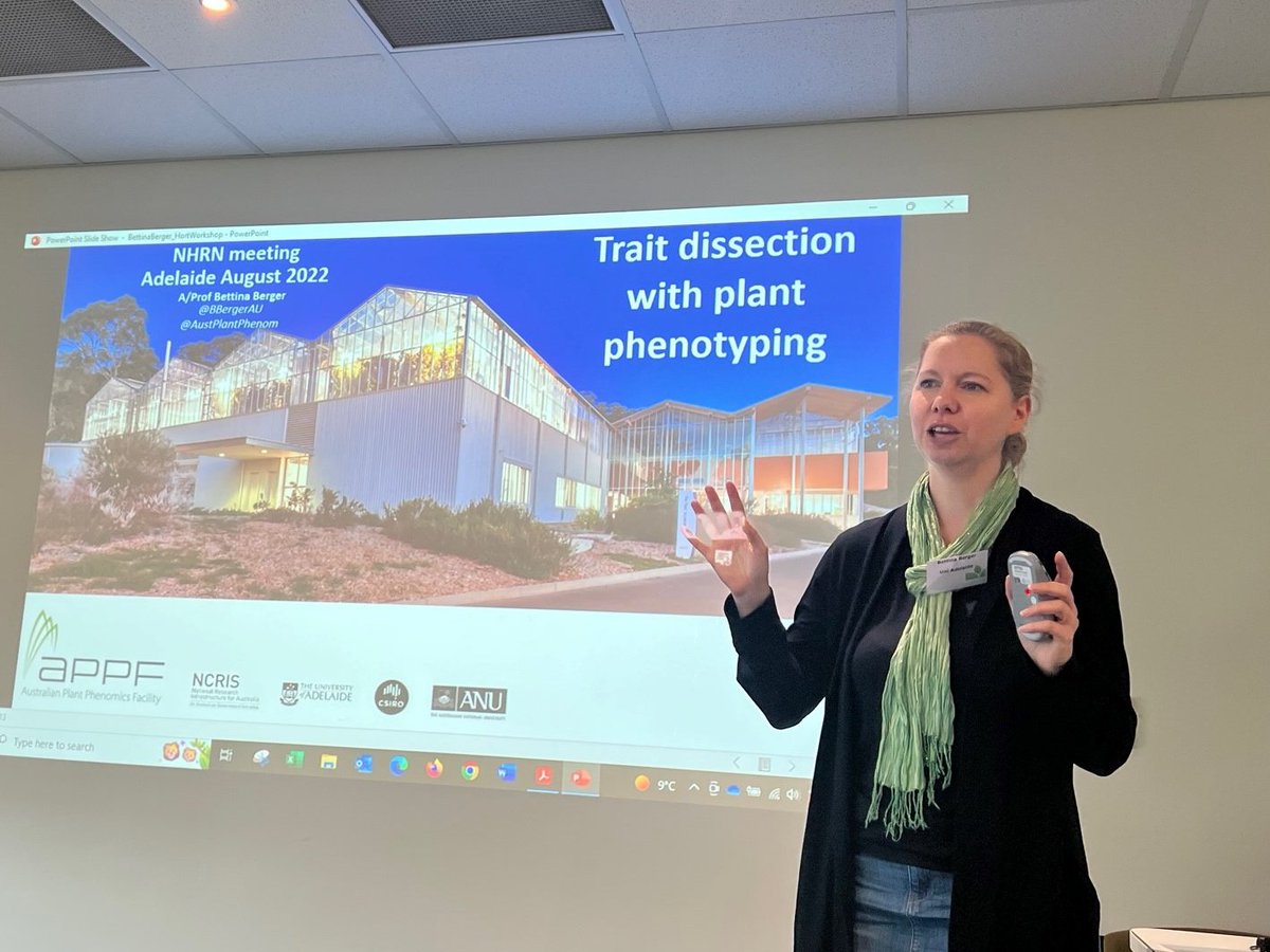 AustPlantPhenom's tweet photo. The National Horticulture Research Network met today to explore the development of a national approach to germplasm collections and breeding varieties for a changing climate. Proud to be part of these discussions.  @Hort_Au @DAFFgov @UofA_SET @waiteresearch @SA_PIRSA @BBergerAU https://t.co/t1MNHpoQ99