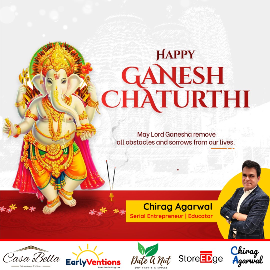 May Lord Ganesha keep enlightening our lives and always bless us with love and success. 

Happy Ganesh Chaturthi.

#GaneshChaturthi