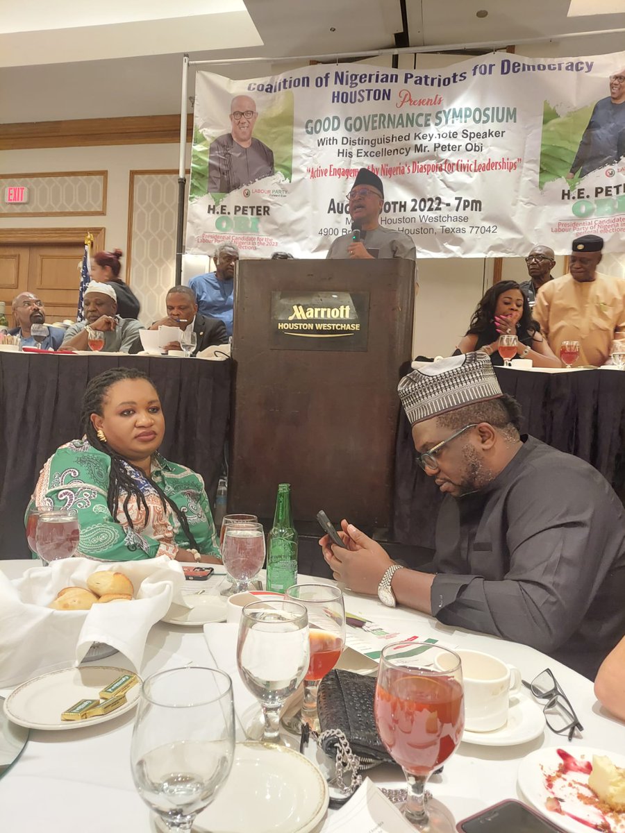 PeterObi's tweet image. I thank the Organizers of this Dinner/Lecture and, especially Professor Fred Osadebe, who served as the Houston Coordinator and his team. - PO

#POinHouston