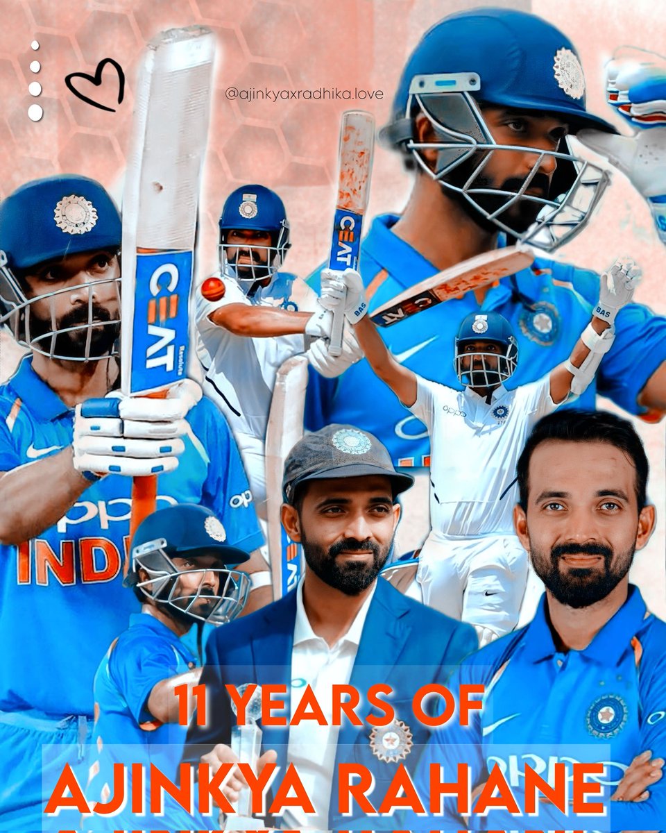 soumibanerjee27's tweet photo. Happy 11 Years In International Cricket ❤️
11 Years of supporting you and will forever do that❤️.The passion with which you represent our nation drives me to do my bit for the country 🇮🇳 
All the best for Duleep Trophy 🏆❤️❤️
Love you @ajinkyarahane88 ❤️
#11yearsofajinkyarahane https://t.co/NdLvB6w96w