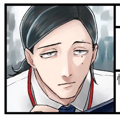 最近繋がった方はご存知無いかもですが、真敷はロシア人のクォーターです。それで他キャラより目の色が薄いです。(髪色もぼんやり薄いんだが、面倒で黒く塗ってることが多い) 
