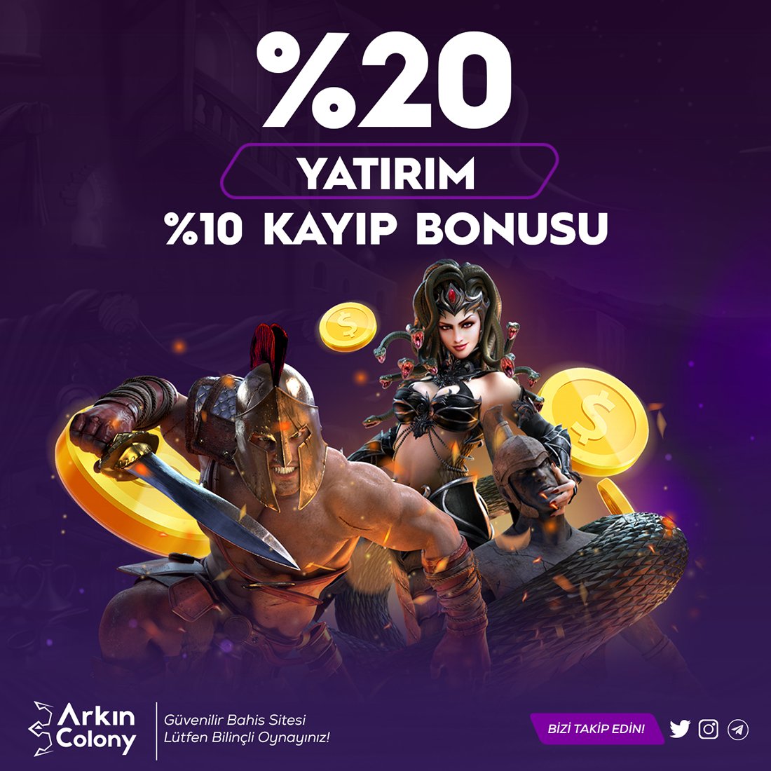 ArkColonyBet's tweet photo. 🥳#ARKINCOLONYBET'TEN %20 YATIRIM , %10 KAYIP BONUSU!

🔥HER YATIRIMA %50 FREEBET!🔥

👏HER GÜN İLK YATIRIMA %40 SLOT BONUSU!

🔥30TL YENİ ÜYELİK BONUSU!🔥

https://t.co/OiAI2L5nQY

#casino #bahis #slot #canlicasino #yatirim #guncel #bonus https://t.co/7Vrw5IYV9c