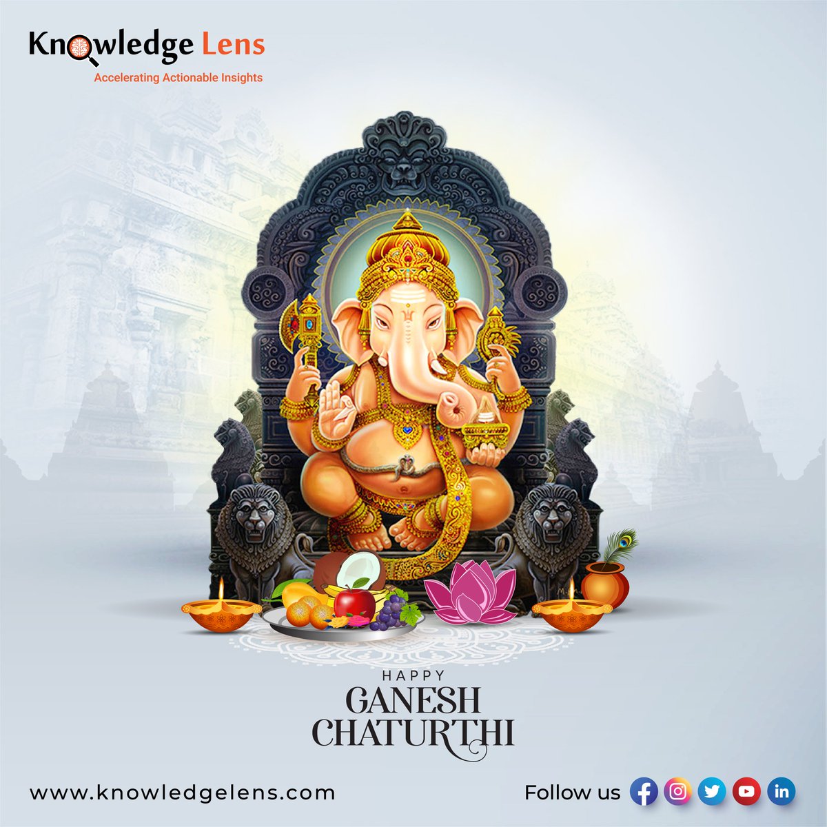 KnowledgeLens's tweet photo. The greatest lesson we can learn from Lord Ganesha is to be sincere and not give a second thought to anyone as far as your duty is concerned." 
Destroy your sorrows, Enhance your happiness, and create goodness all over the world! Happy Ganesh Chaturthi.

#happiness #festival https://t.co/zAGac859zb
