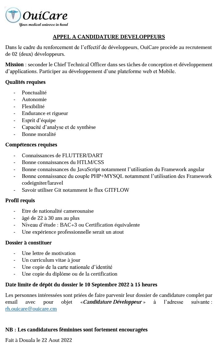 Vous êtes jeune et dynamique, pouvant travailler en équipe et sous pression, cette offre d'emploi est faite pour vous.