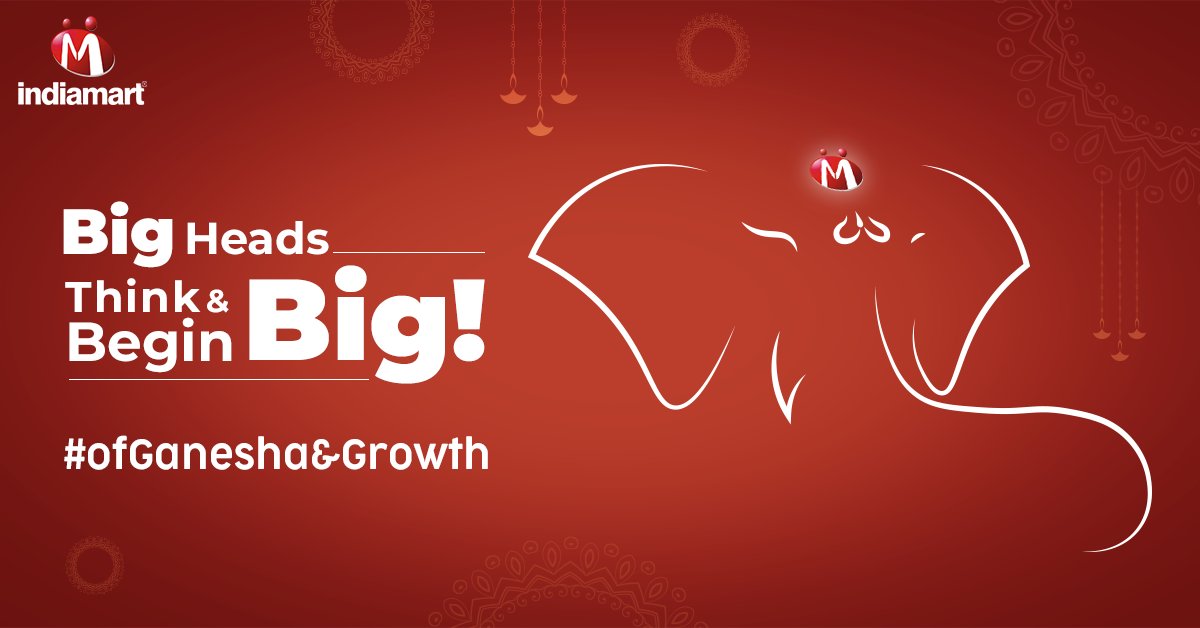 IndiaMART's tweet image. It is time to bring your big business dreams into reality with the blessings of Lord Ganesha. IndiaMART wishes you a happy Ganesh Chaturthi!

#OfGaneshaAndGrowth #SuccessHogiMOREya #GanpatiBappaMorya #GaneshChaturthi #Ganesha #IndiaMART
