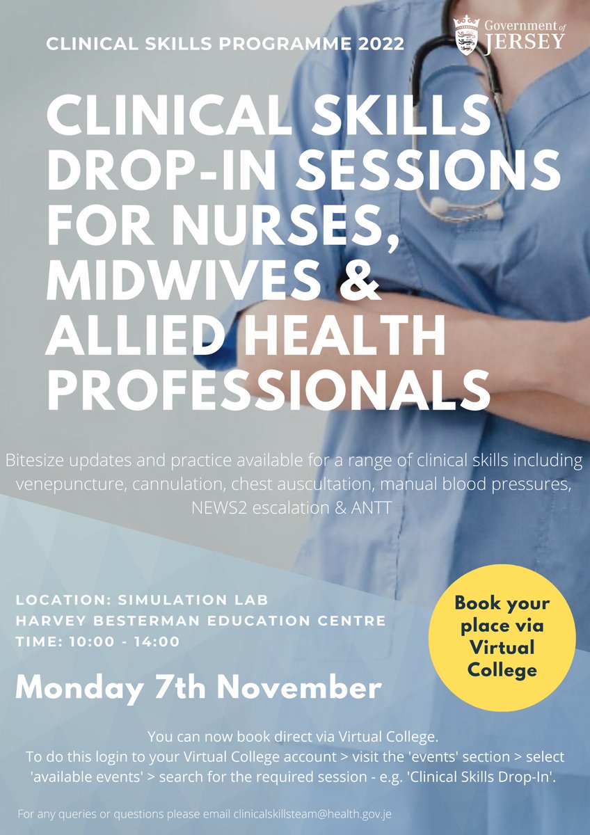We’ve also been working hard on reformatting the clinical skills drop-in. The next session will now be Monday 7th November. Colleagues can confirm their attendance via Virtual College. #yousaidwedid #clinicalskills <a href="/DrHazMcW/">Dr Hazel McWhinnie</a> @ChiefNurseJsy <a href="/jessiem11898218/">jessie marshall</a> <a href="/WardJgh/">Sorel Ward JGH</a> <a href="/PlemontJsy/">Rozel Ward jersey</a>
