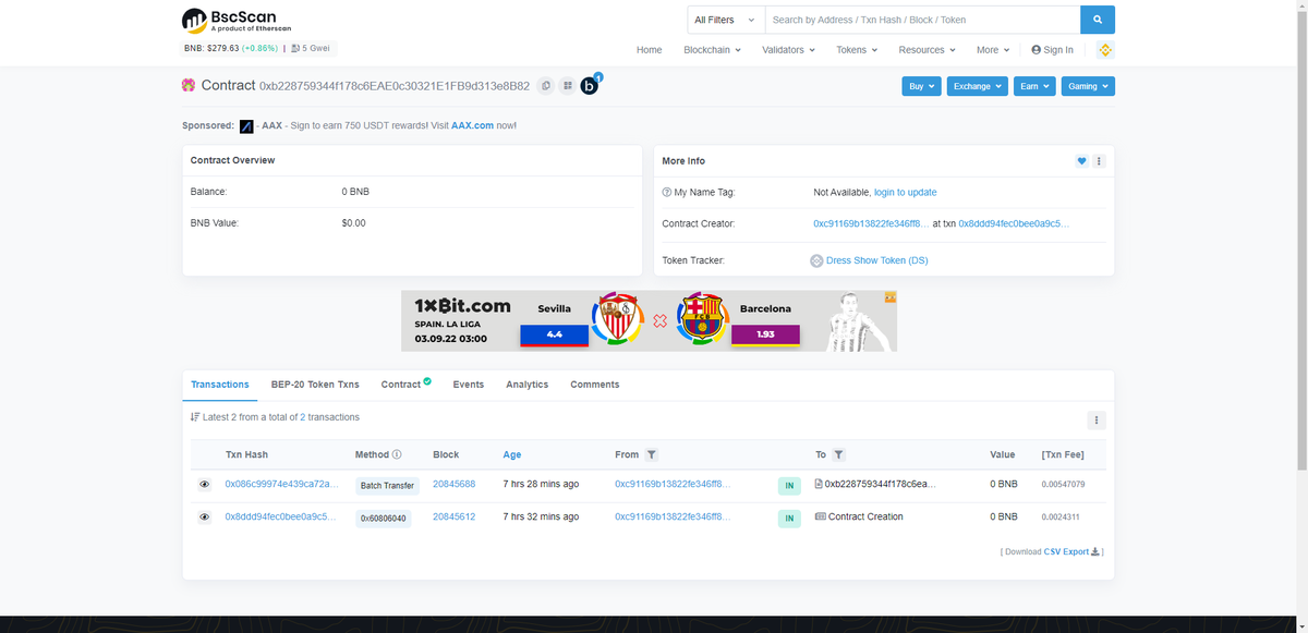 DressShow_'s tweet photo. DS token on-chain test was successful! Will be officially on Binance Smart Chain very soon!!🥳🥳🥳 https://t.co/Z8icIsza3I
