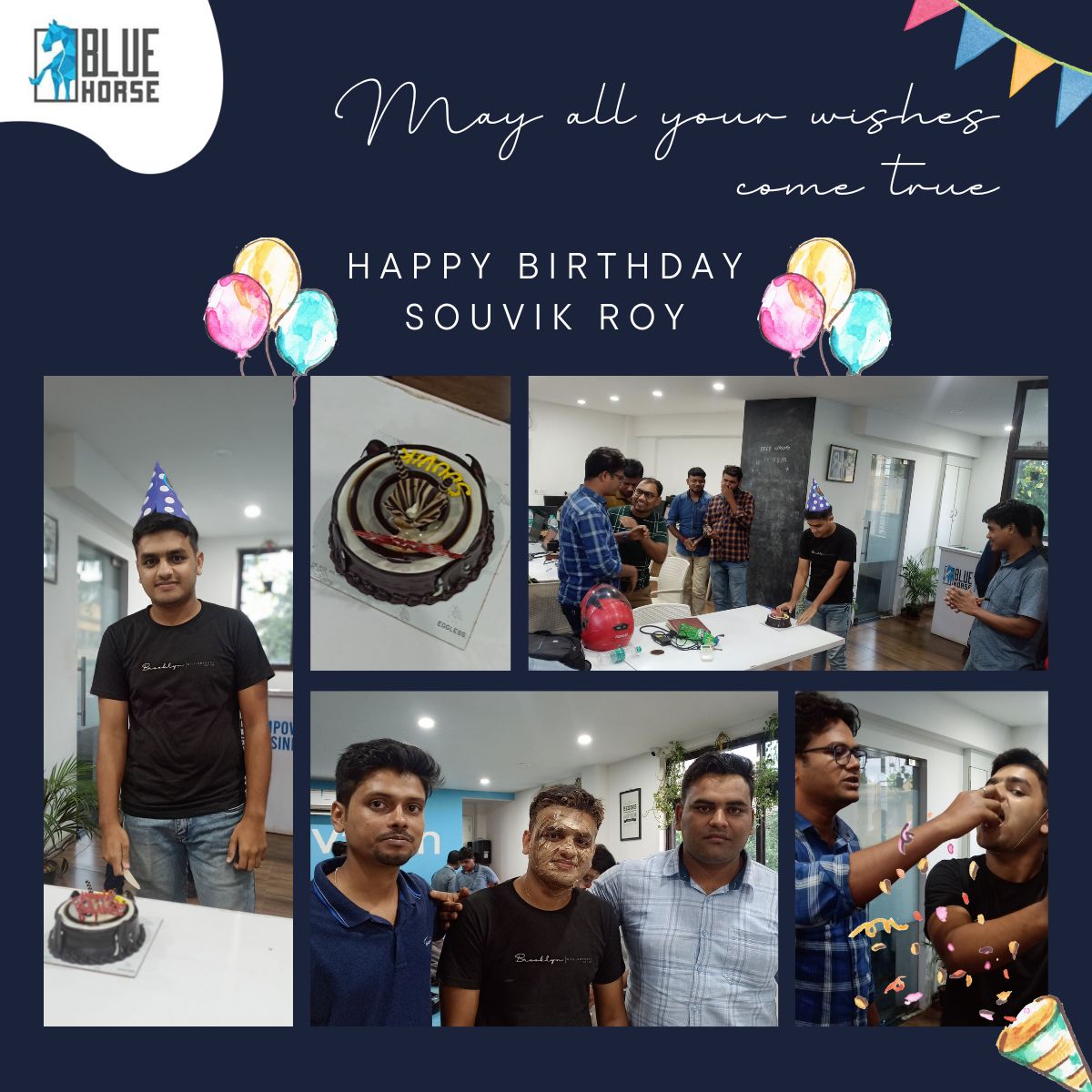 BlueHorse_sw's tweet photo. Birthday Celebration of our team member @souvik Roy. Happy birthday again to you. May this day bring success and prosperity to your life.

#souvikroy #prosperity #birthdaycelebration #birthdaycake #success #bluehorsesoftware #bluehorse #birthday #life https://t.co/PlxDqPdJun