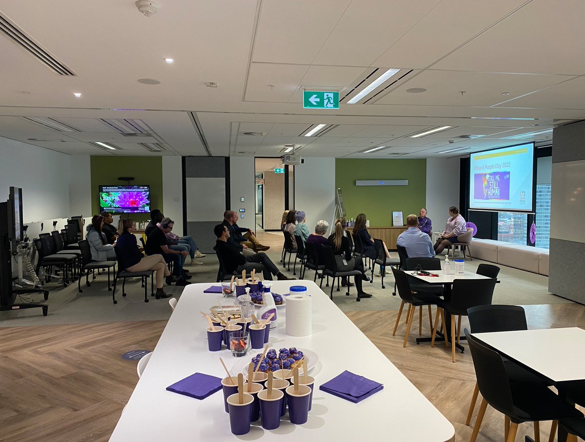AuditOfficeNSW's tweet photo. On Friday staff at the Audit Office of NSW celebrated Wear it Purple Day. Rainbow activist Peter de Waal shared his story of campaigning for LGBTQIA+ rights and reform for more than 50 years. Here is Peter with the Audit Office’s Julia Lenton and Elsa Daddo.  

#WearItPurpleDay https://t.co/9bIv3fBRsZ