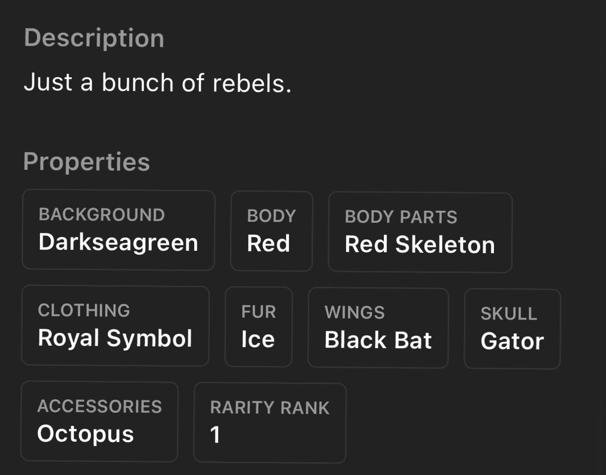 WTF I just got my first rank 1 nft and its a <a href="/rebelsnft_/">Rebels 👑</a> lmao 

love the art rework tho