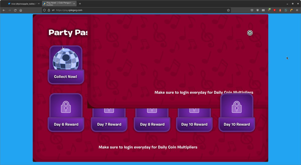 pineapple_table's tweet image. club penguin legacy - anyone else getting this bug in the daily items dialog?
