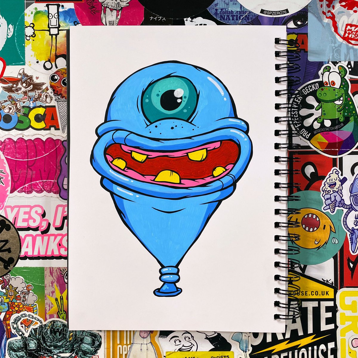 thekorpacademy's tweet photo. Wasn’t sure what to draw in Posca Club so came up with a one eyed balloon character. If you want to have a go at this sign up to get the full tutorial. #KorpAcademy #PoscaClub #Art #DoodleWithKorp #PoscaFeature #Posca #PoscaPens #PoscaArt #PoscaMarkers #HowToDraw #LearnToDraw https://t.co/LVDwBKczBv