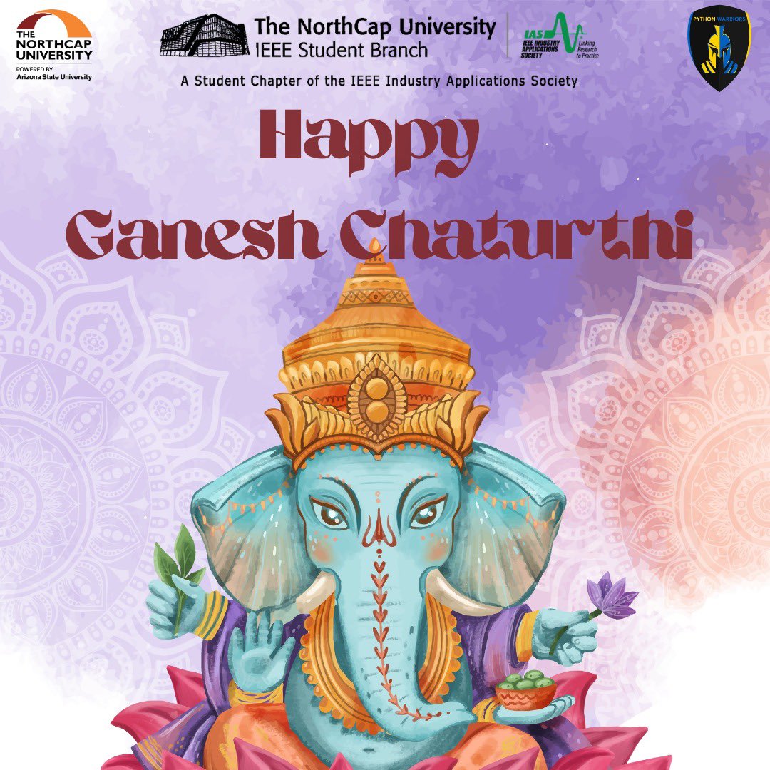 pythonwarriors_'s tweet image. "The way to get started is to quit the talking and begin the doing" Python warrior wishes you Happy Ganesh Chaturthi
#pythonworriors #ganeshchaturthi #ieee