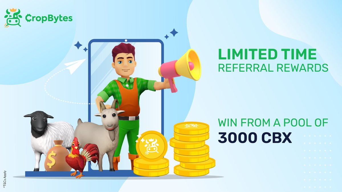 CropBytes's tweet photo. Only 4 days to go!!⌛

Get your friends and family to sign up for #CropBytes. We're giving away Pro-Animals as prizes for the best referrers, so don't miss your chance to win big!

Know more: https://t.co/aBZ5eRvNmO

#Web3Games #InviteAndEarn https://t.co/AFO7oKAPgH