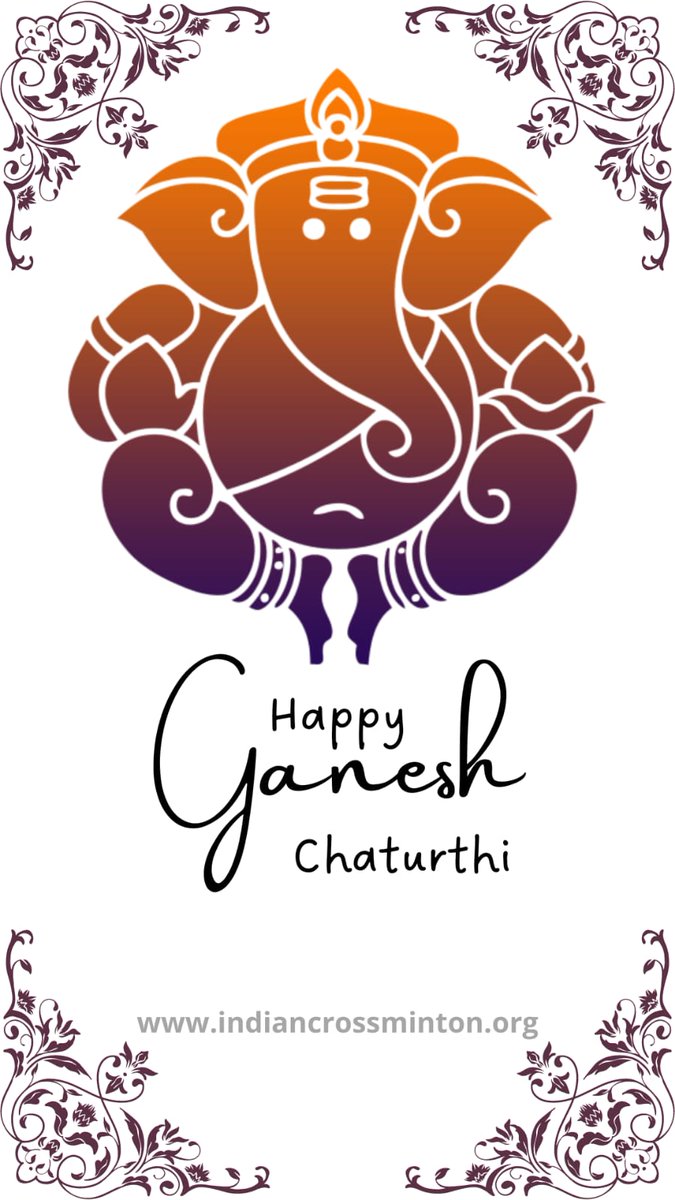 TeamAICO's tweet photo. Happy Ganesh Chaturthi To All From All India Crossminton Organisation-AICO. @TeamAICO

#festival #india #ganpatibappa #ganeshchaturthi #ganpatifestival #ganesha #ganpati #ganpatibappamorya #crossminton #indiancrossminton #crossmintonindia #indiacrossminton #crossmintonindian https://t.co/UdguUbeRTT