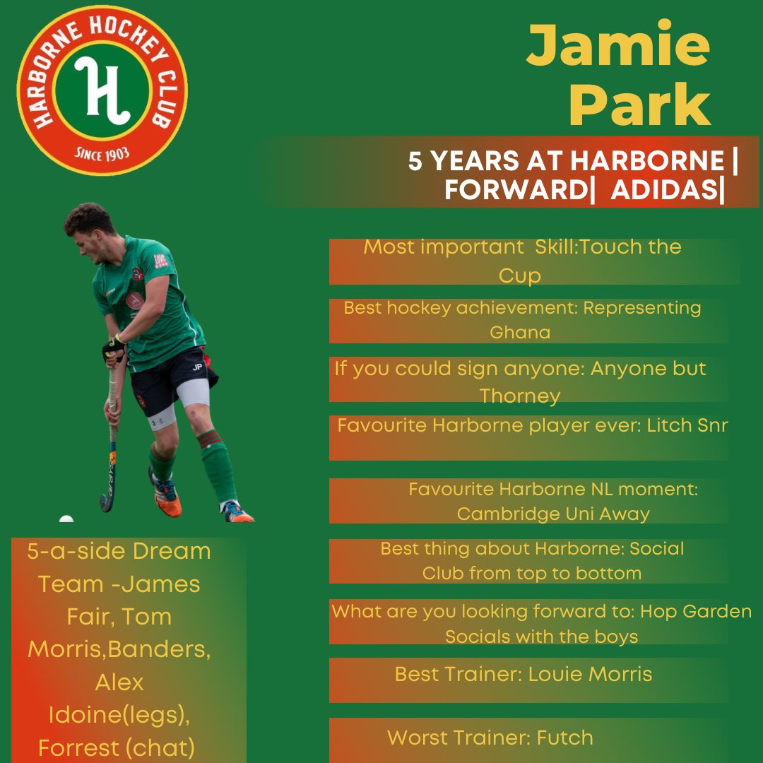 HarborneHC's tweet photo. Today we look at one of the forwards. Known for his workrate, it’s hard to believe he’s only with us 5 years. Feels a lot longer! First cousin of Ji-Sung and possesses the same fitness, it’s Jamie Park! @JLP_1998 #HHCM1 #Bleedgreen https://t.co/s0eivsH956