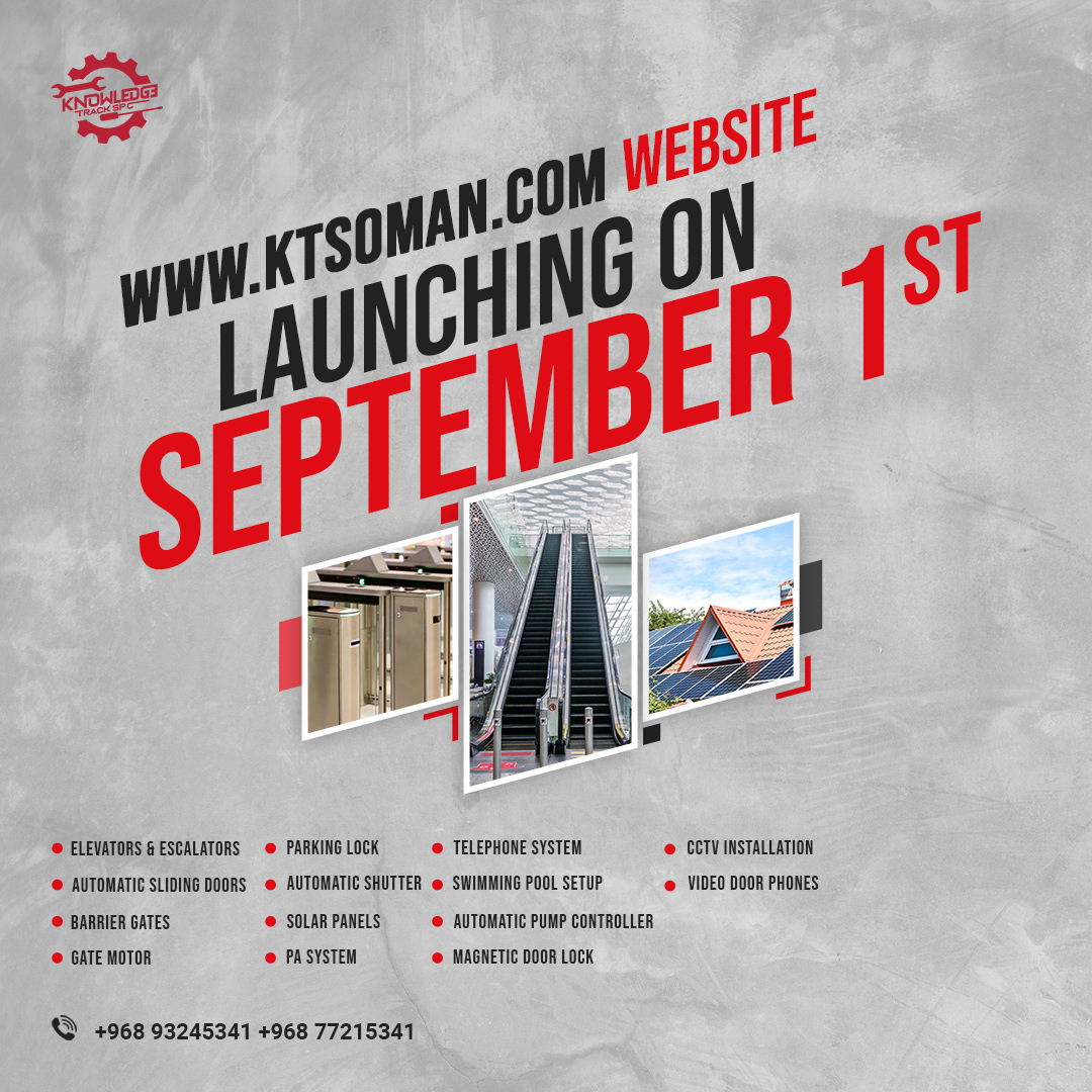 OmanKts's tweet photo. We are proud to announce the launch of our new website. It is now live and located at the address: https://t.co/1nkLuiF7ha #ktsoman #oman #elevators #CCTVCamera #pasystem #telephonesystem https://t.co/NOM7XC4VZM