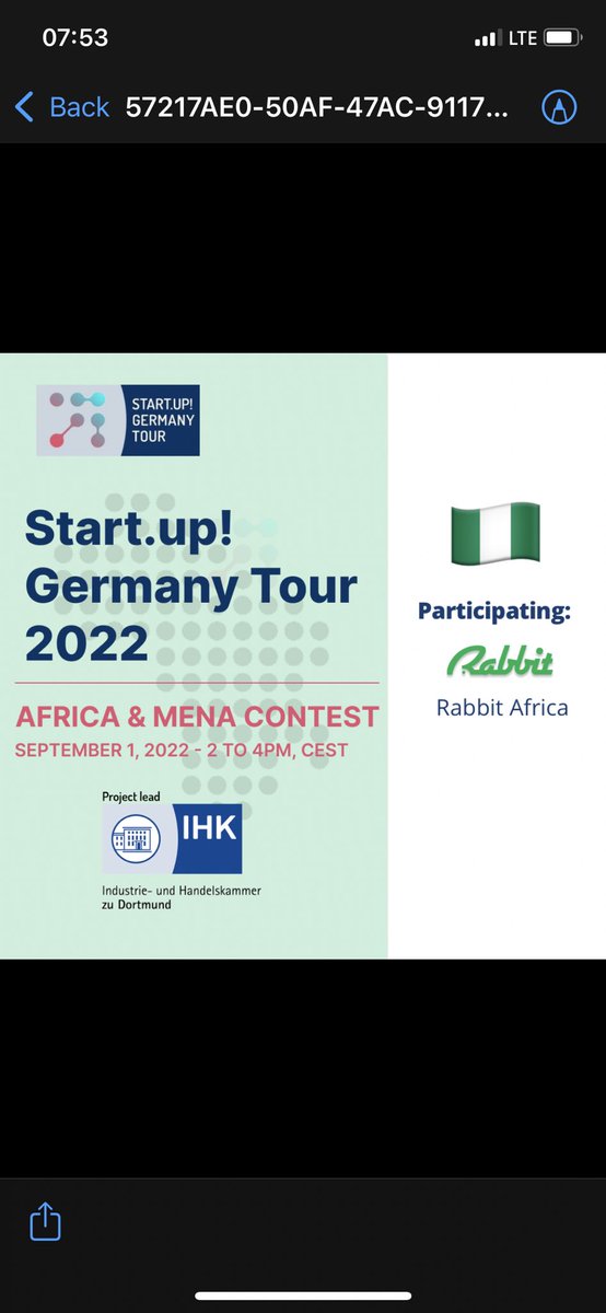 Rabbit_africa's tweet photo. We are building a global company with a local approach and this year @Rabbit_africa is representing Nigeria at Startup Germany 🇩🇪 

We are super pumped about this 😊😊 and I welcome anyone who would love to join the livestream tomorrow.
Cheers 🥂 https://t.co/61K8rj3YXC