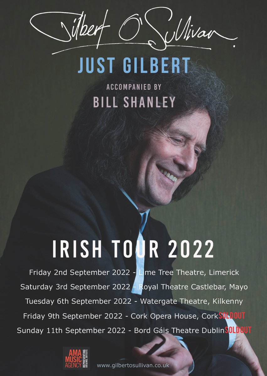 Gilbert O'Sullivan (@gilbertosull_) on Twitter photo See you on Friday Ireland! Can’t wait to play for you all 🎵🇮🇪 <a href="/BShanleyGuitar/">Bill Shanley</a>
*Last remaining tickets here:
gilbertosullivan.co.uk/tour-dates/* See you on Friday Ireland! Can’t wait to play for you all 🎵🇮🇪 <a href="/BShanleyGuitar/">Bill Shanley</a>
*Last remaining tickets here:
gilbertosullivan.co.uk/tour-dates/*