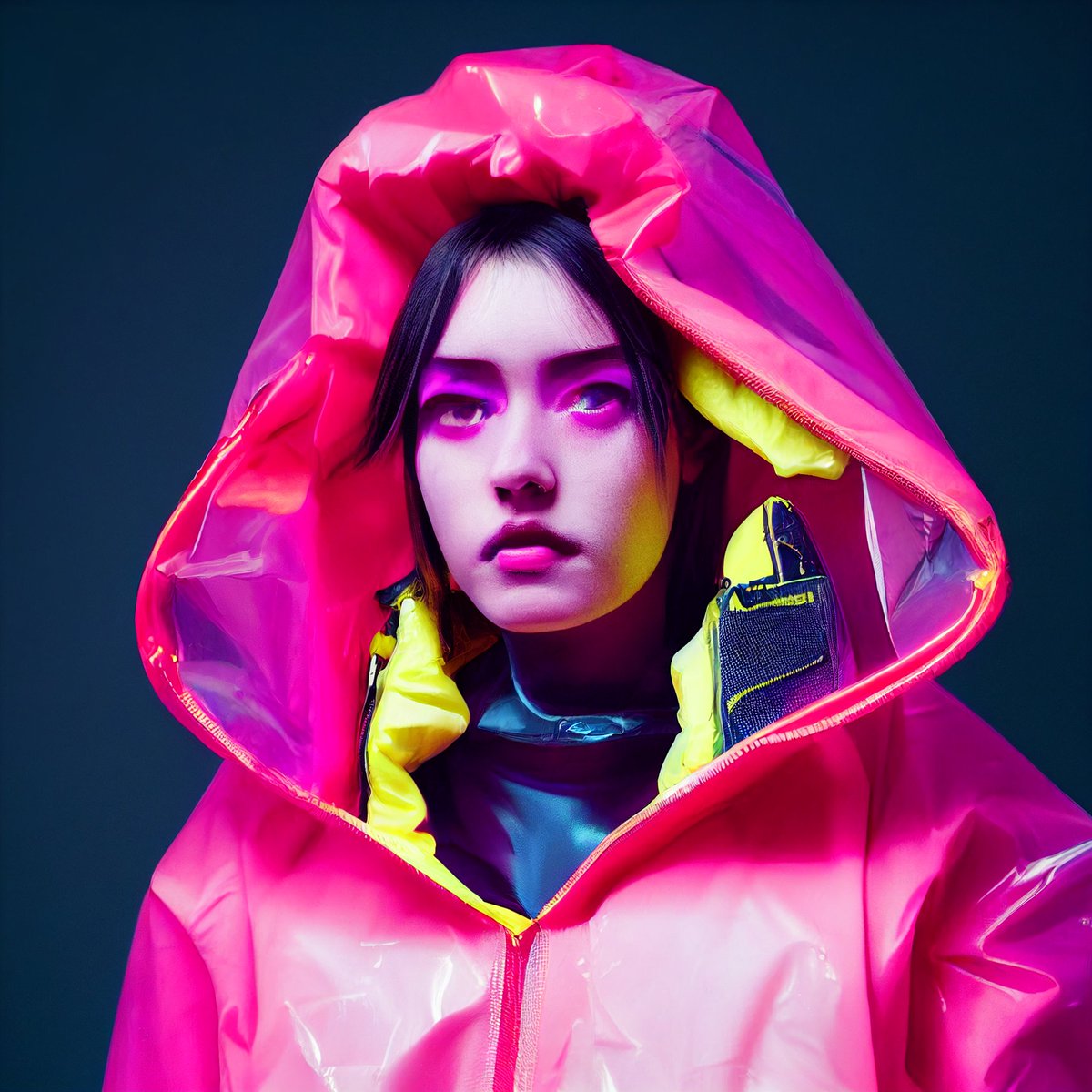 DraicoArt's tweet photo. These images came from trying derive "a cyberpunk girl wearing a transparent yellow plastic anorak with hot pink underwear" which it didn't really understand 😂 but the results are fab!
#AIart #aiartcommunity #testp #cyberpunk #midjourney #AIartists https://t.co/F6vPo19SNm