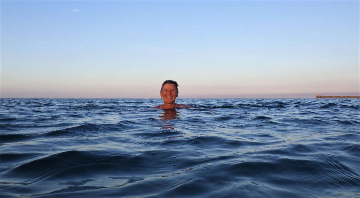 Ravilious's tweet photo. @purplepuffin did every day in August (40 swims in 31 days) and we found a pair of giant shorts #Seaford #Newhaven #SeaSwimming #EarlySwim what a cracking morning! https://t.co/VgiAK0gY2Z