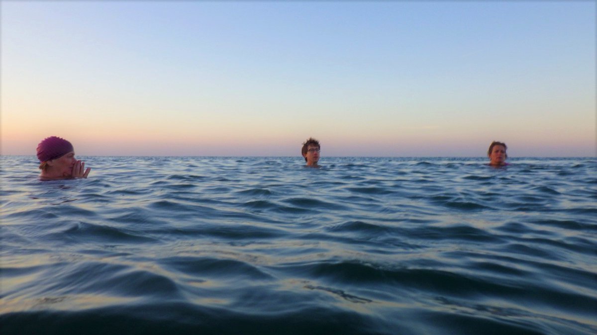 Ravilious's tweet photo. @purplepuffin did every day in August (40 swims in 31 days) and we found a pair of giant shorts #Seaford #Newhaven #SeaSwimming #EarlySwim what a cracking morning! https://t.co/VgiAK0gY2Z