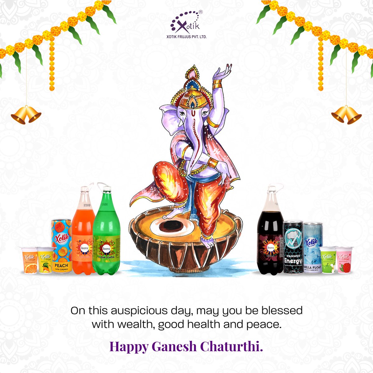 XBeverages's tweet photo. On this auspicious day, may you be blessed with wealth, good health and peace. Happy Ganesh Chaturthi.

#xotik #xotikfamily #xotikbeverages #ganpati #bappa #ganpatibappamorya #mumbai #morya #ganesha #maharashtra #ganesh #ganpatibappa #bappamorya #ganeshchaturthi #india https://t.co/uBiypdzjFz
