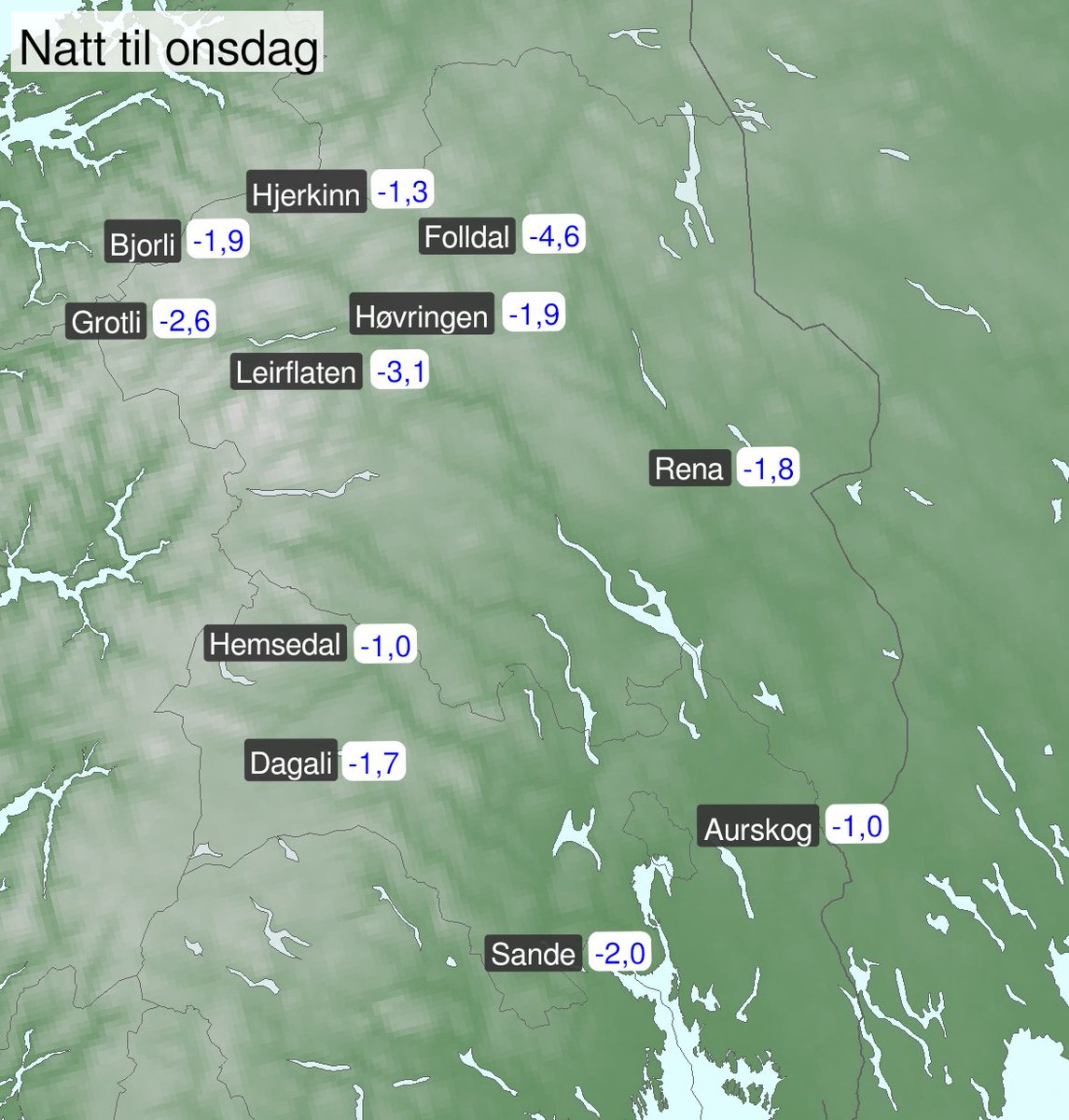 Retour des gelées en #Norvège ce mercredi avec parfois jusqu'à -2°C. Même chose côté #Finlande. 
Les nuits froides vont se maintenir ces prochains jours. 